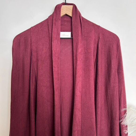 Nordstrom Lingerie Long Wrap Cardigan Burgundy / Wine / Maroon - Picture 7 of 12